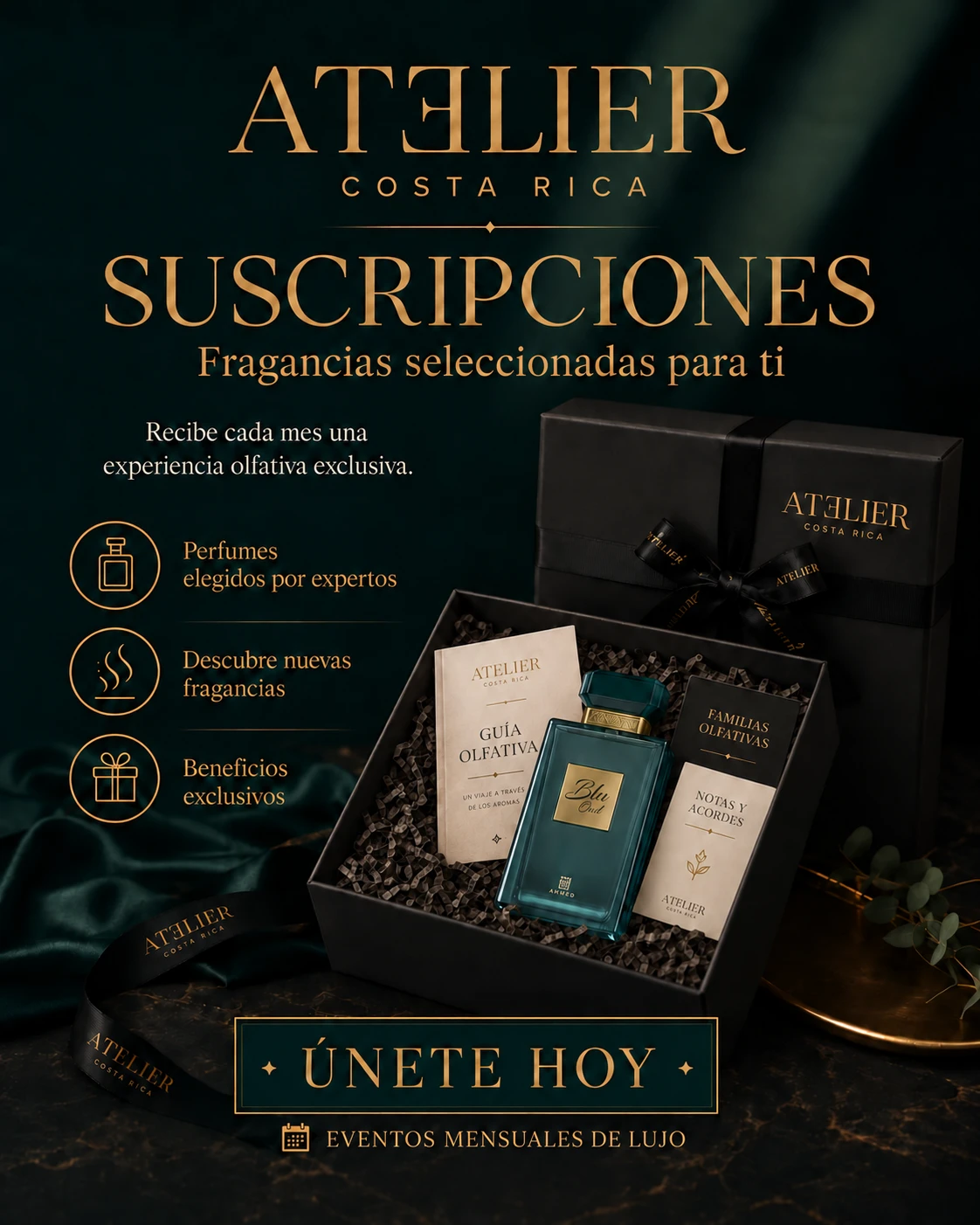 Suscripción Atelier: caja con perfume y guías olfativas